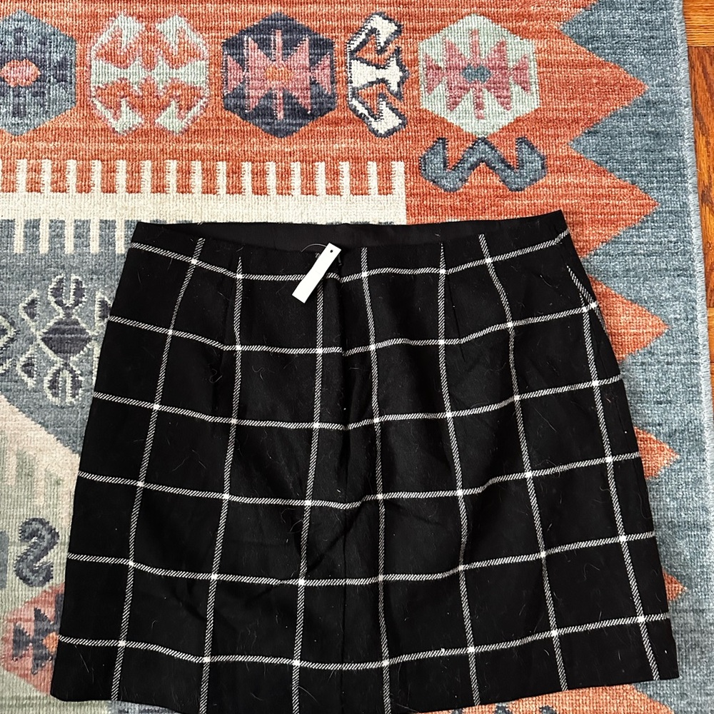 Madewell Black and White Pleated Pencil Skirt